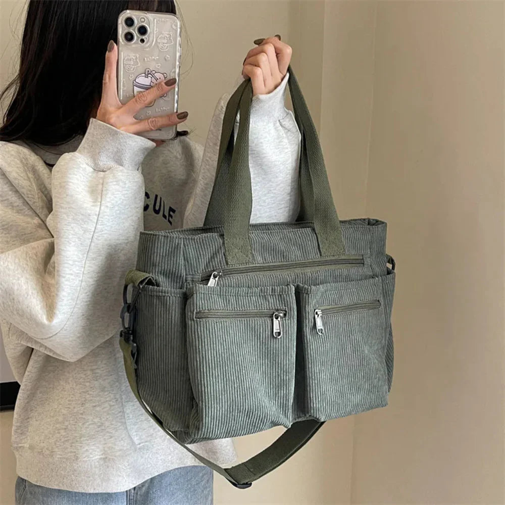 Velvet Carry | Clemence Cord Tote
