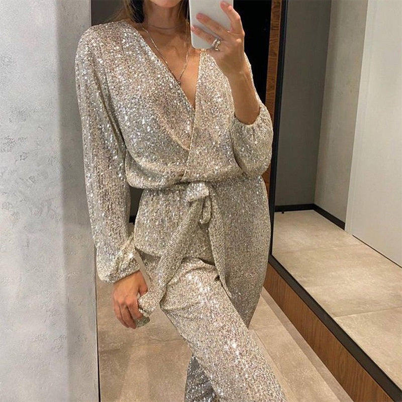 Radiant Style | Festive Glow Jumpsuit